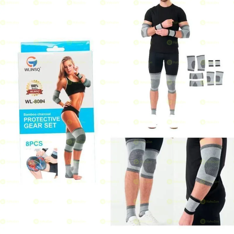8pcs Bamboo Charcoal Fitness Protective Gear Set