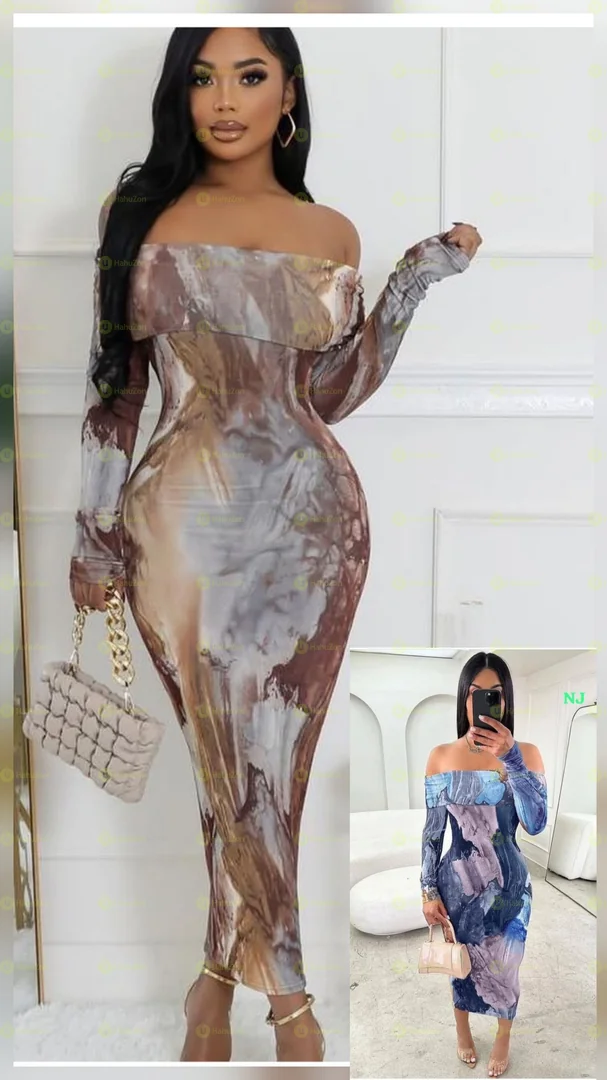 Beautiful Splice Long-Sleeve Dress