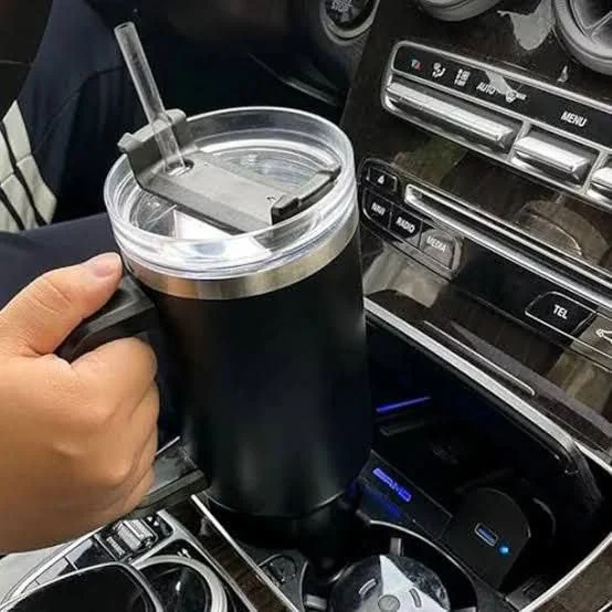 Double Layer Stainless Still Isolated Tumblers With Straw