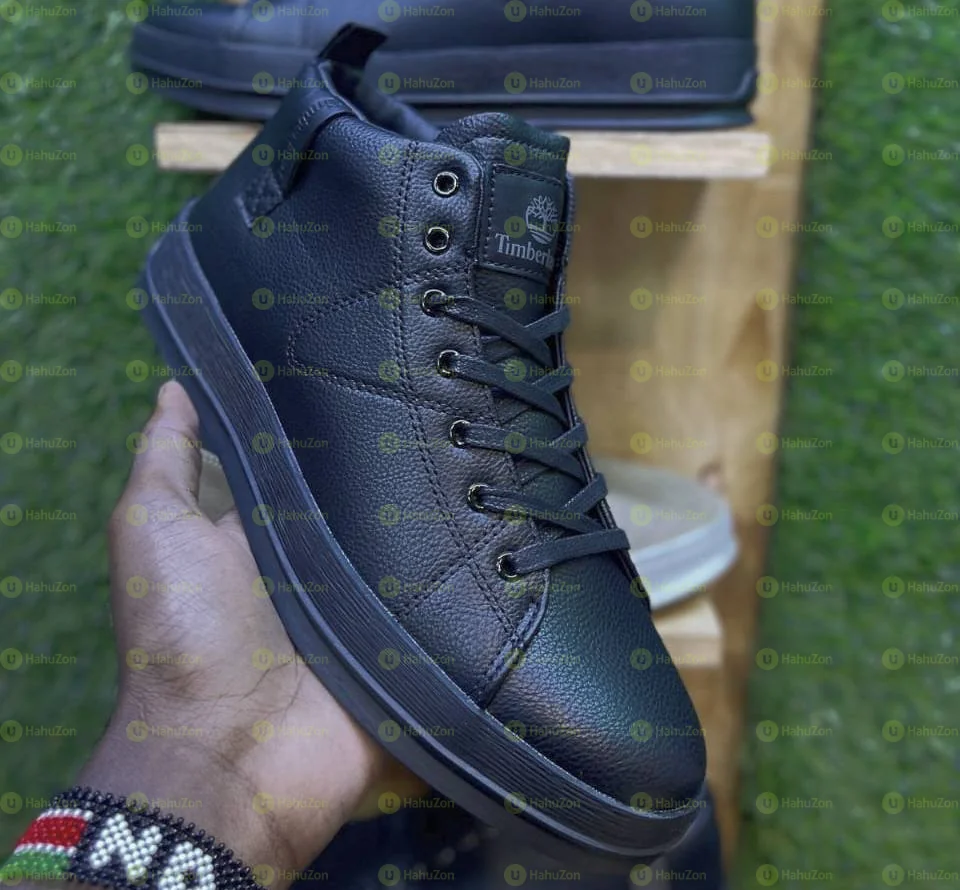 Timberland Casual Leather Triple Black Mid Boots Men’s Shoes