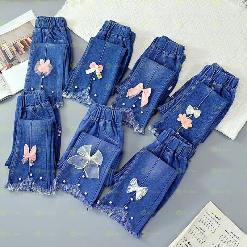 Toddler Girls Floral Denim Jeans