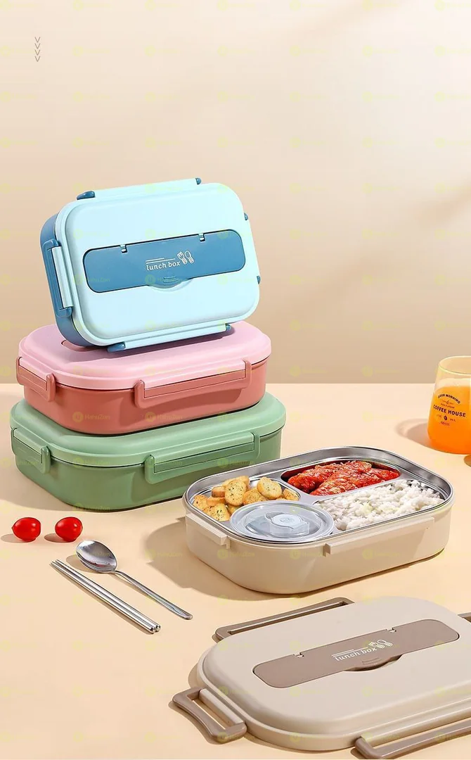 5 in 1 Insulated Thermal Lunchbox with Spoon Chopstick and Bowl