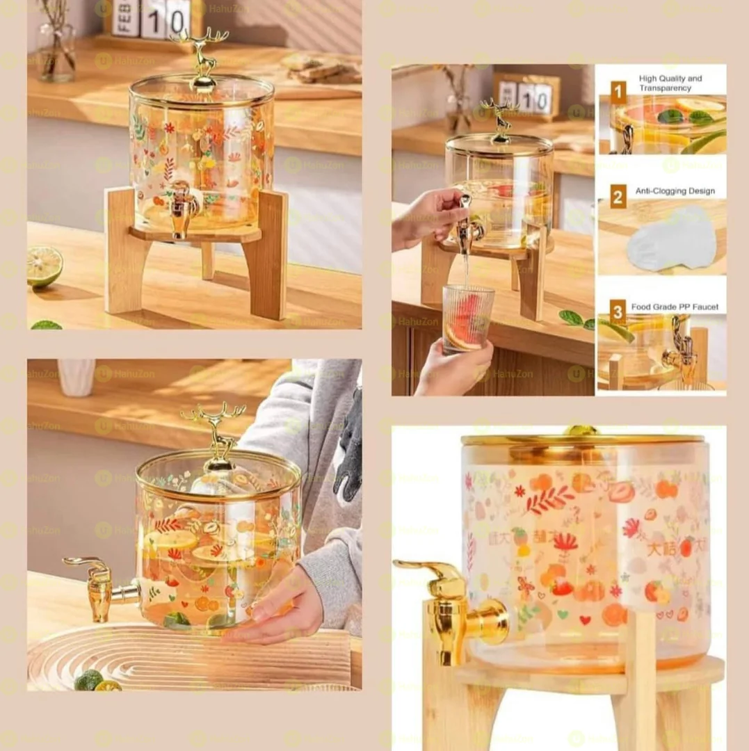 8 piece Glass Dispenser Jar with Rack
