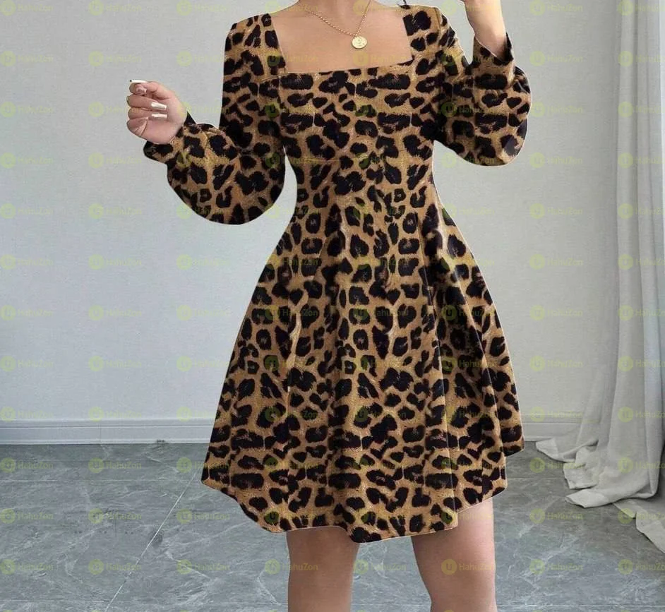 Casual Animal Print Dress
