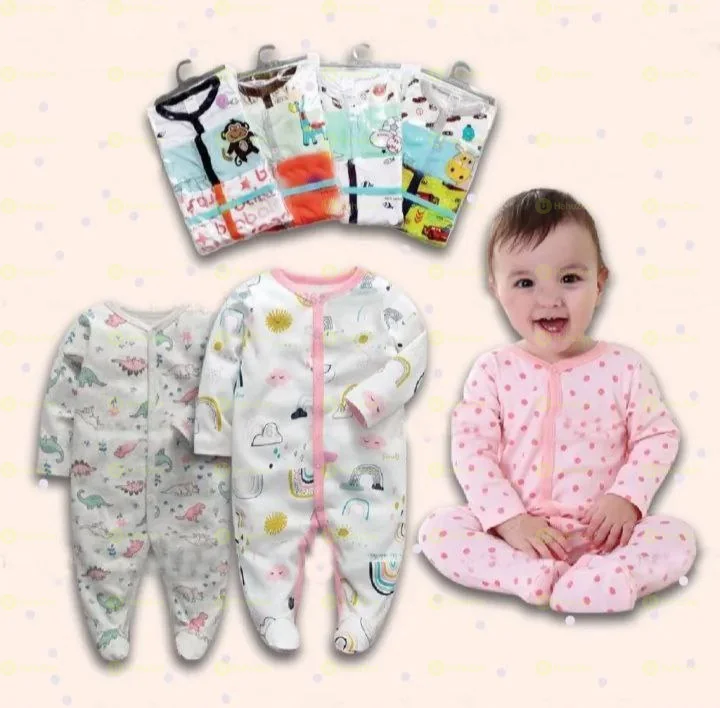 3Pcs Newborn Baby Foot Wrapped Jumpsuit