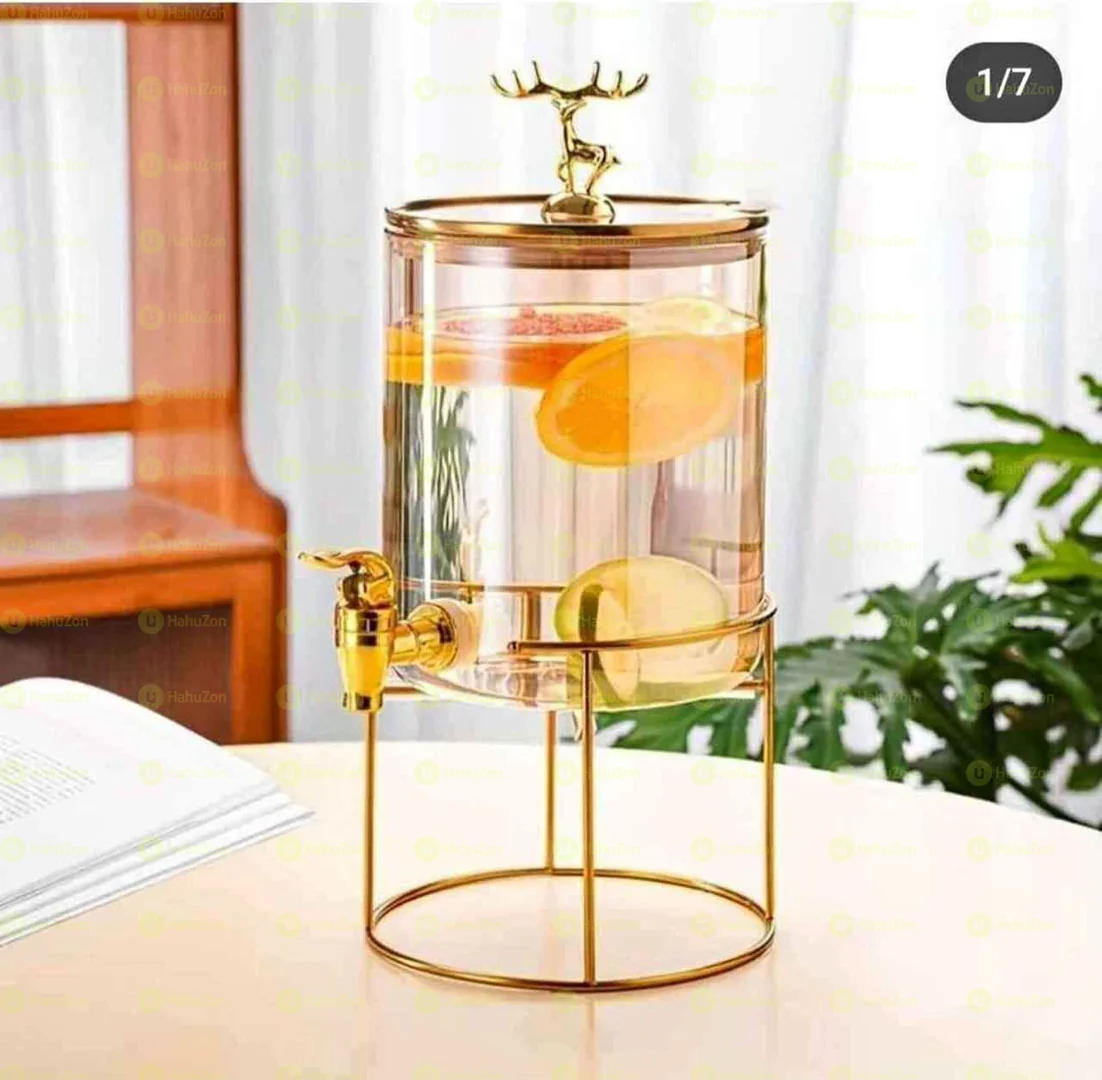 3.6L Glass dispenser Jar with Bamboo Stand