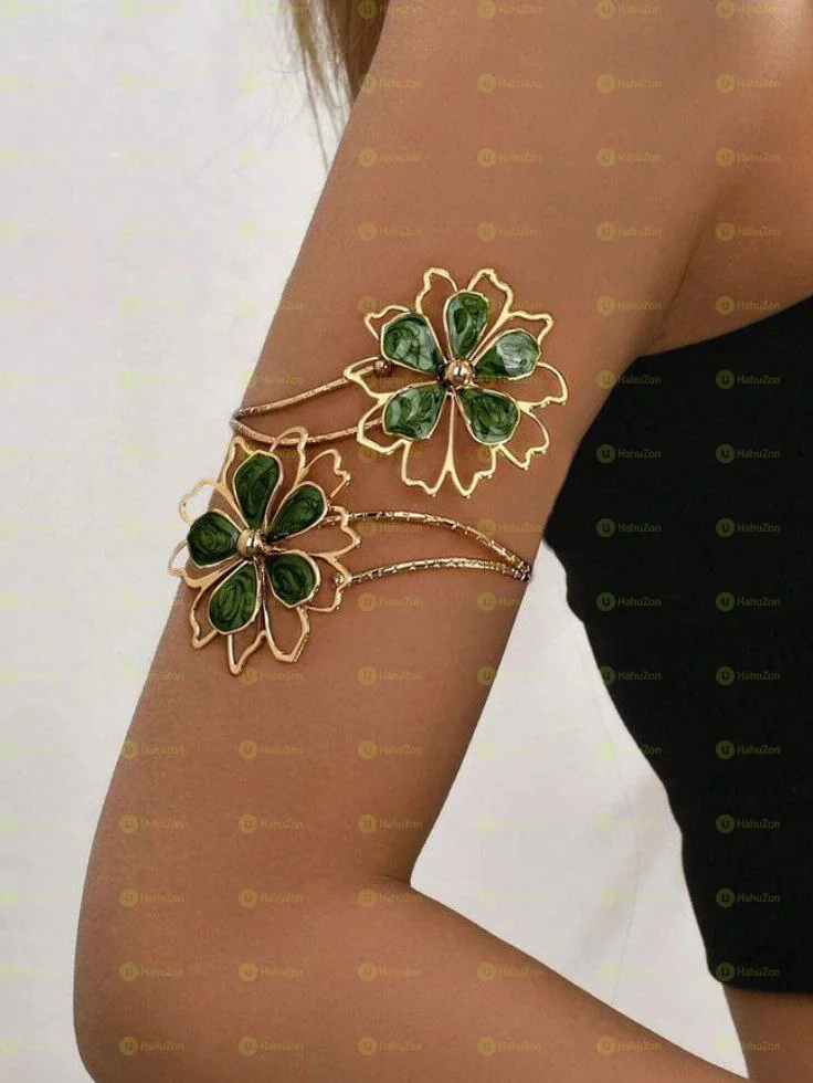 Green Flower Arm Cuff