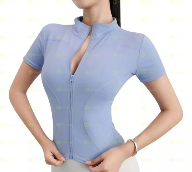 Blue Short Sleeve Gym Jacket