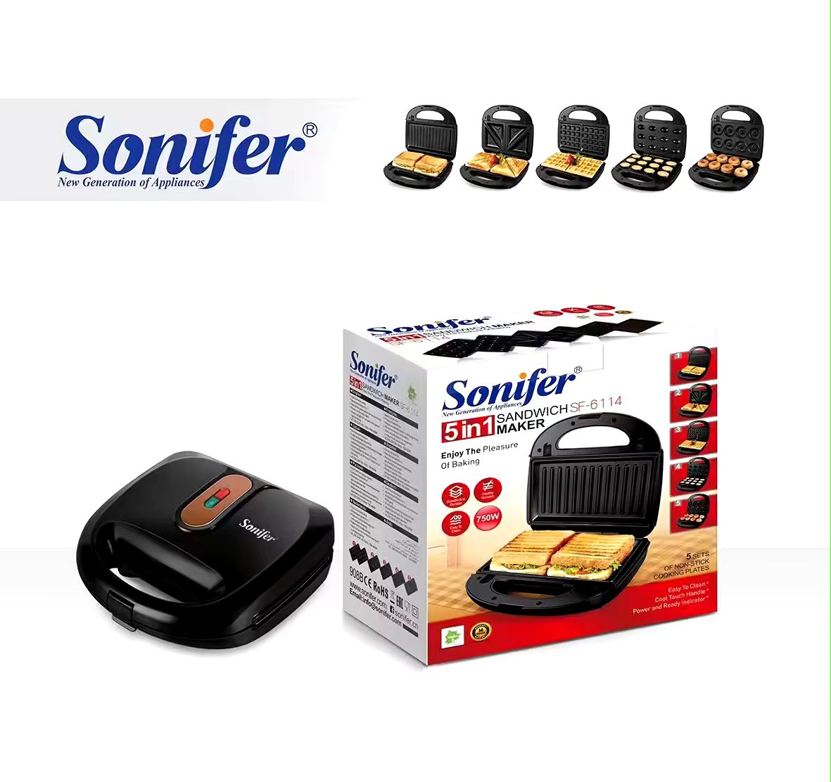 Sonifer 5 In 1 Multi Snacks Maker