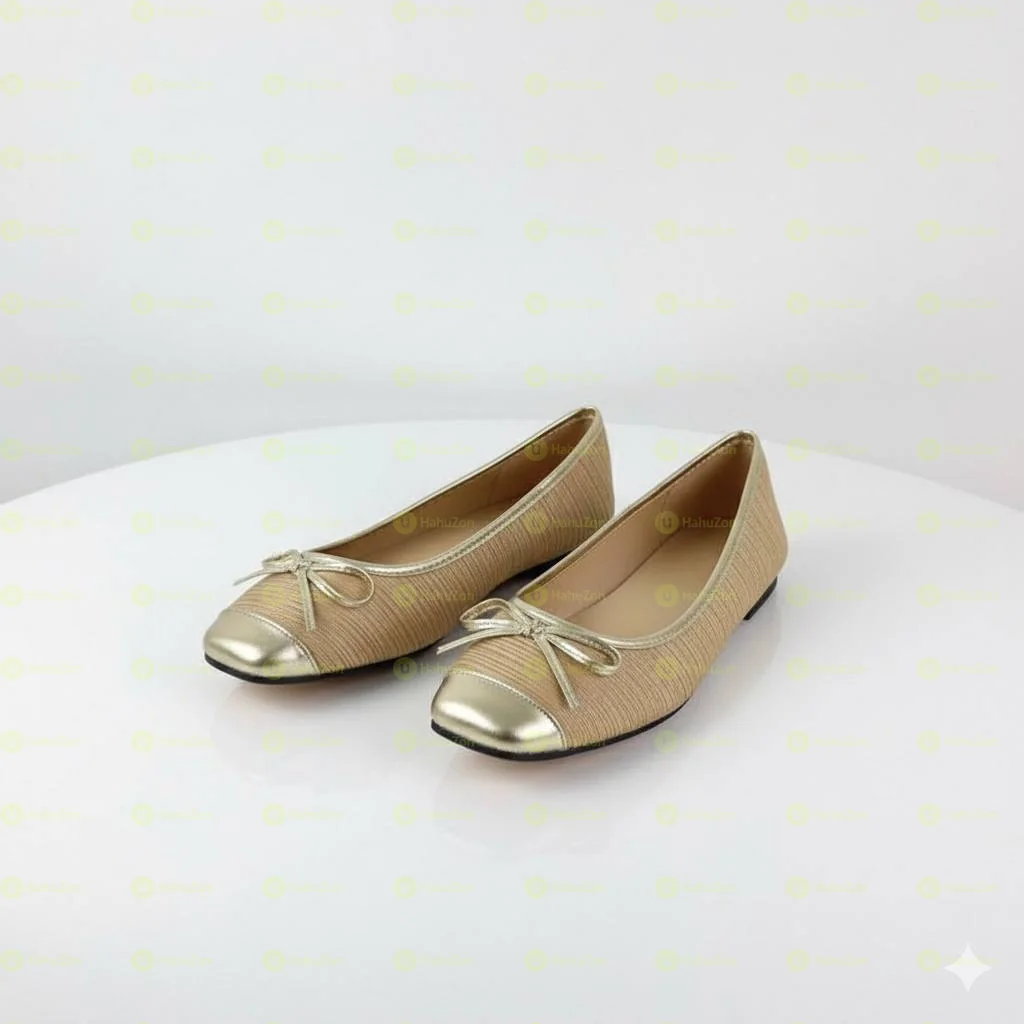 Gold-Tone Metallic Ballet Women's Flat