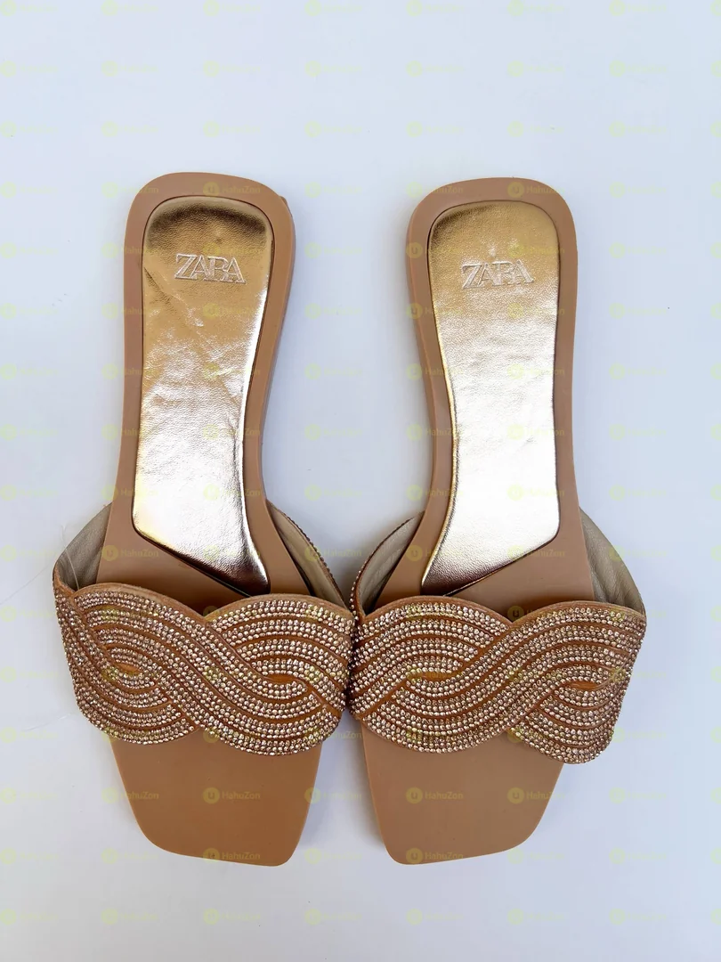 Zara Embellished Flat Sandals