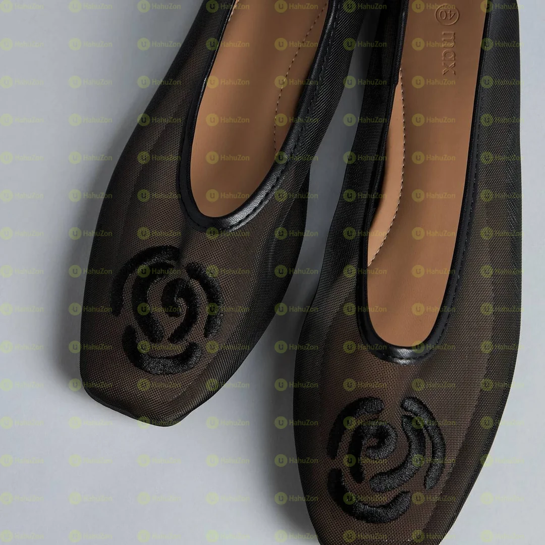 Max Floral Embroidered Slip-On Ballerina Women's Shoes