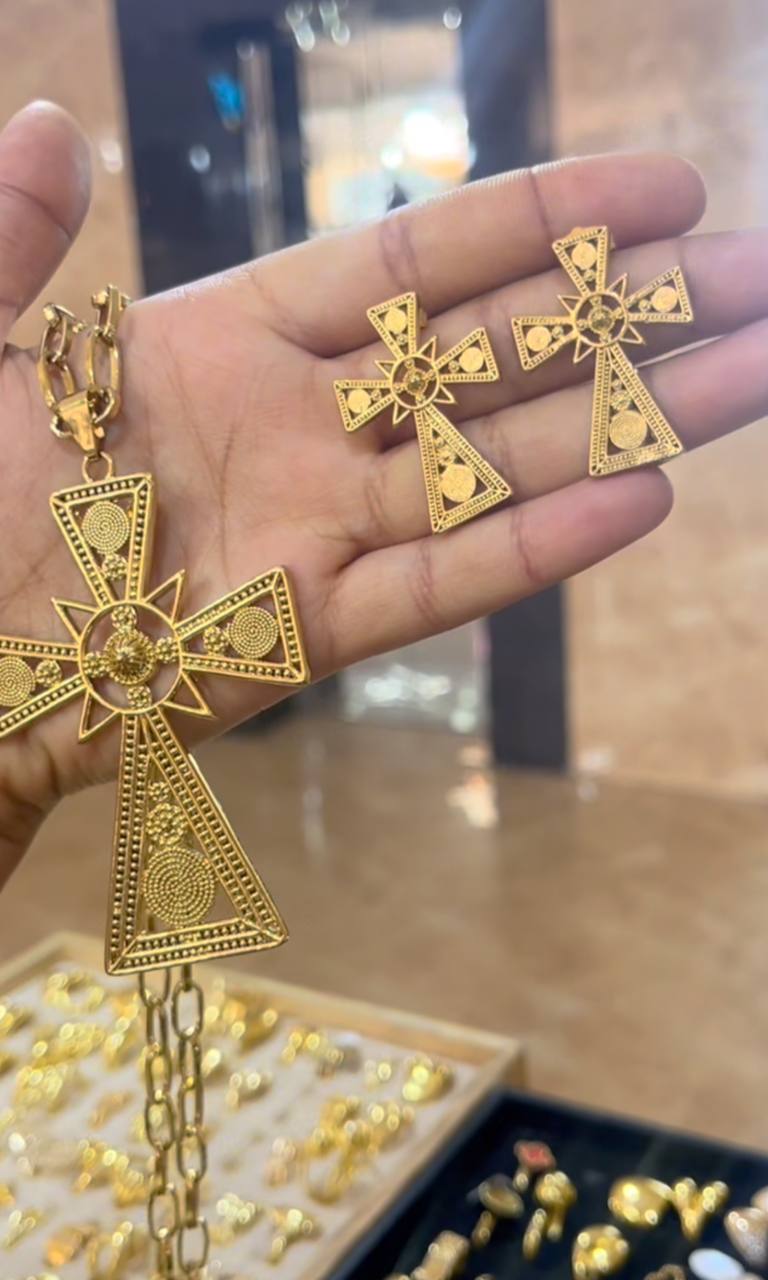 2 ፒስ የአንገትና የጆሮ ጌጥ