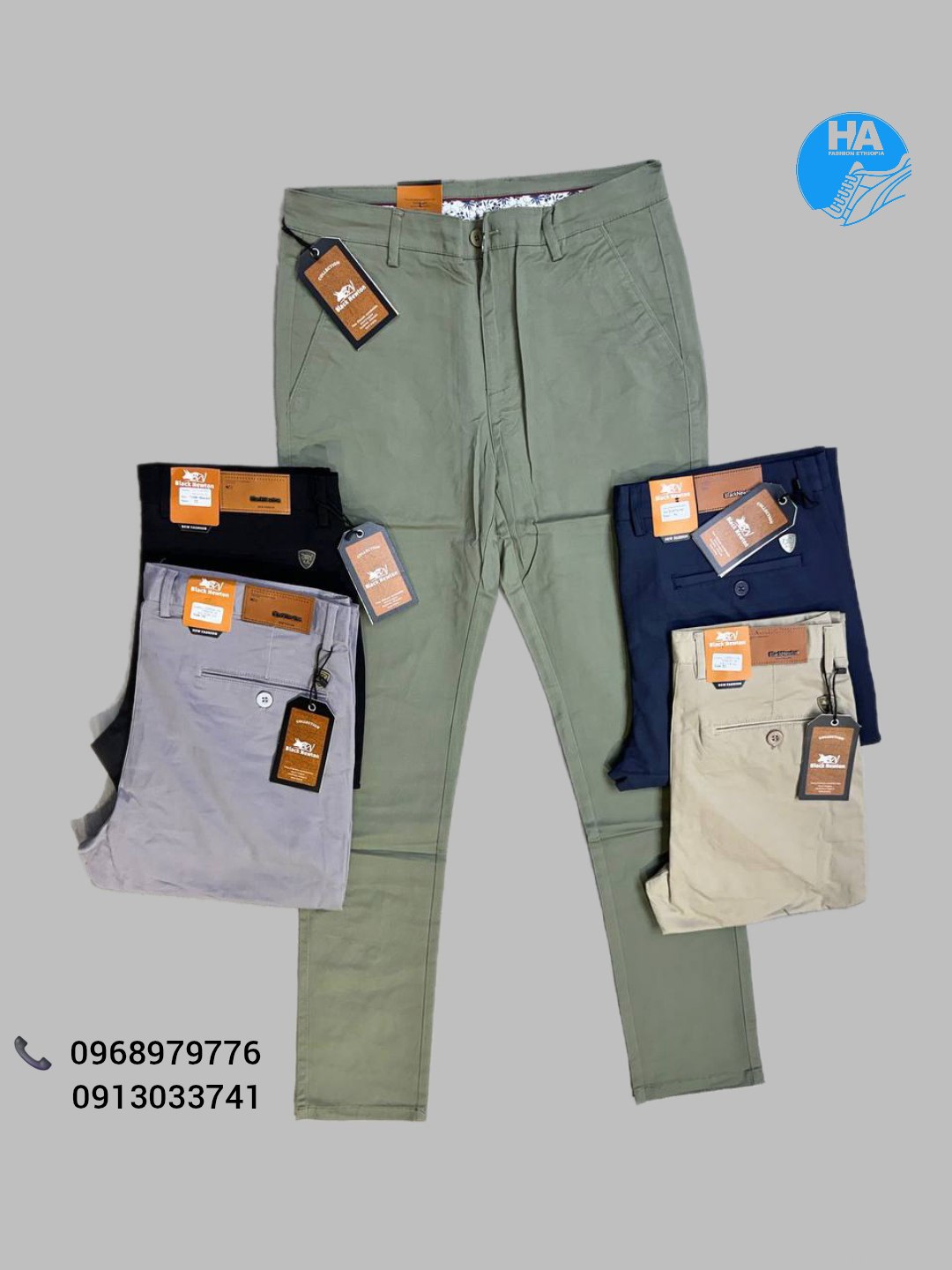 Black Newton Men's Khakis