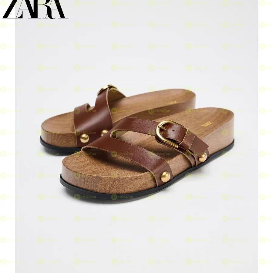 Zara Leather Strappy Platform Women's Sandals
