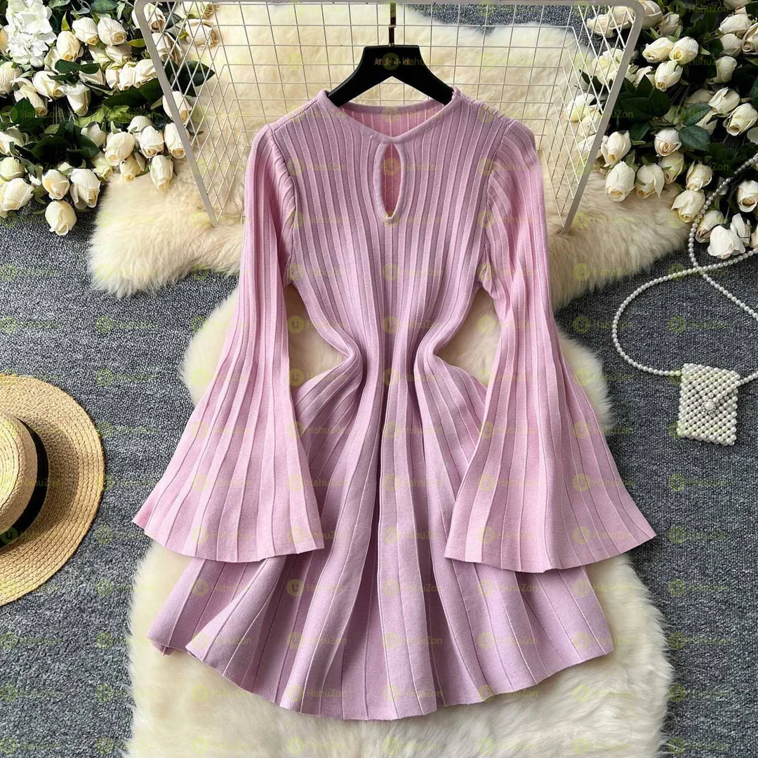 Agnes Pleated Knit Dress