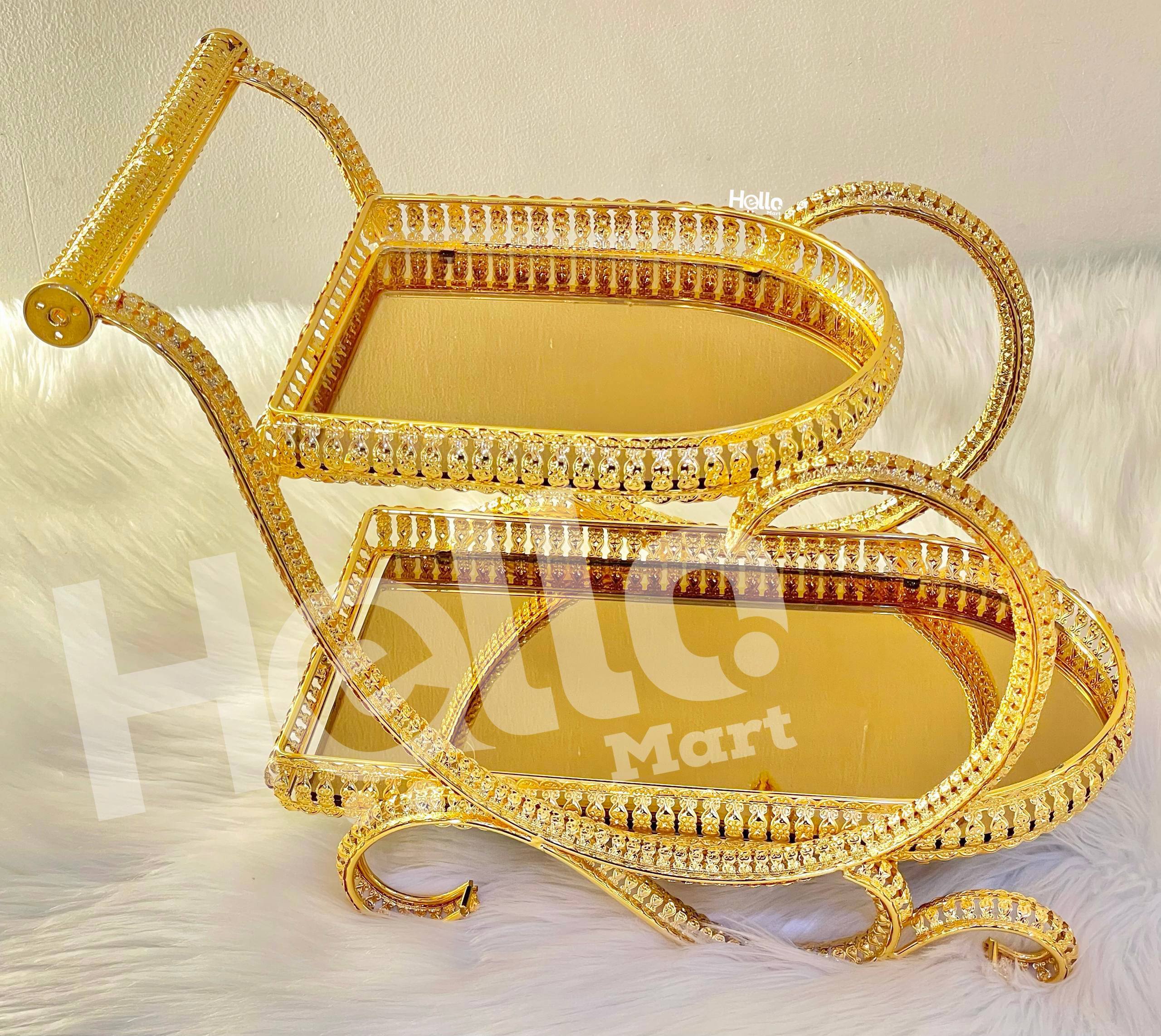 የተለያዩ መጠጦች እና ምግቦች ማቅረቢያ ጋሪ