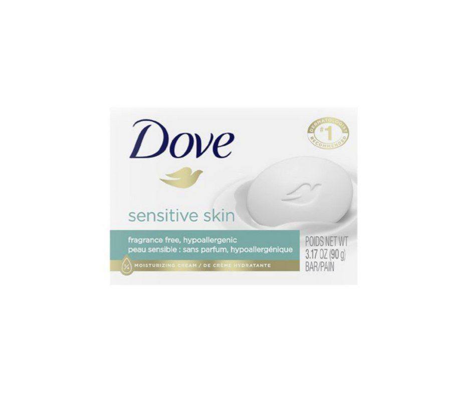 Dove Sensitive Skin, Fragrance Free Hypoallergenic Bar Soap