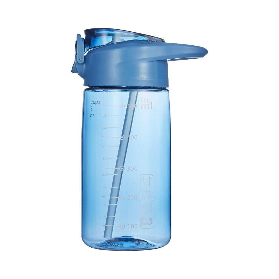 600ml Water Bottle with Straw