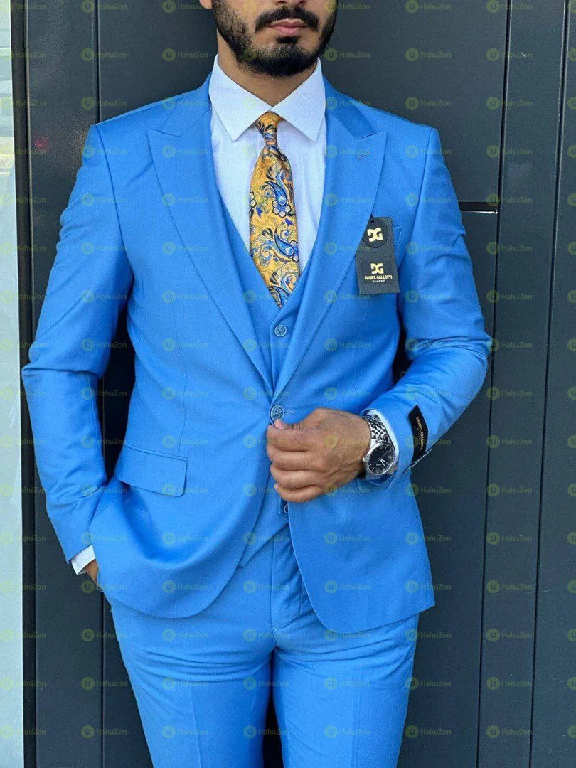 3 Piece Blue Men's Suit