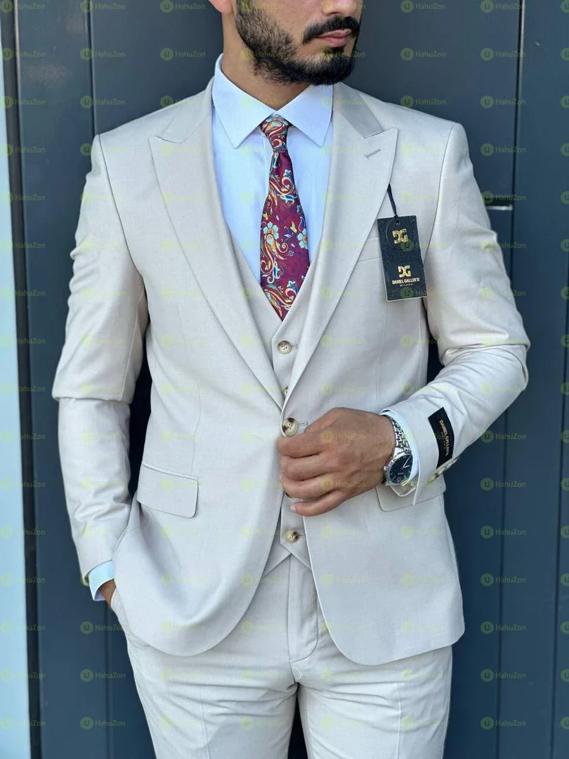 3 Piece White Men's Suit