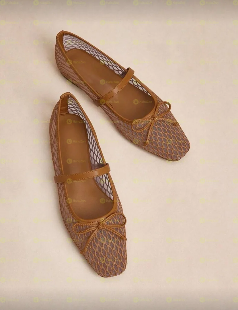 Bow Decor Hollow Design Mesh Flat