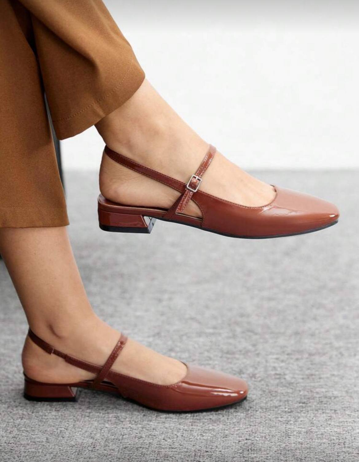 Mary Jane Square Toe Comfortable Low Heel Flat Shoes