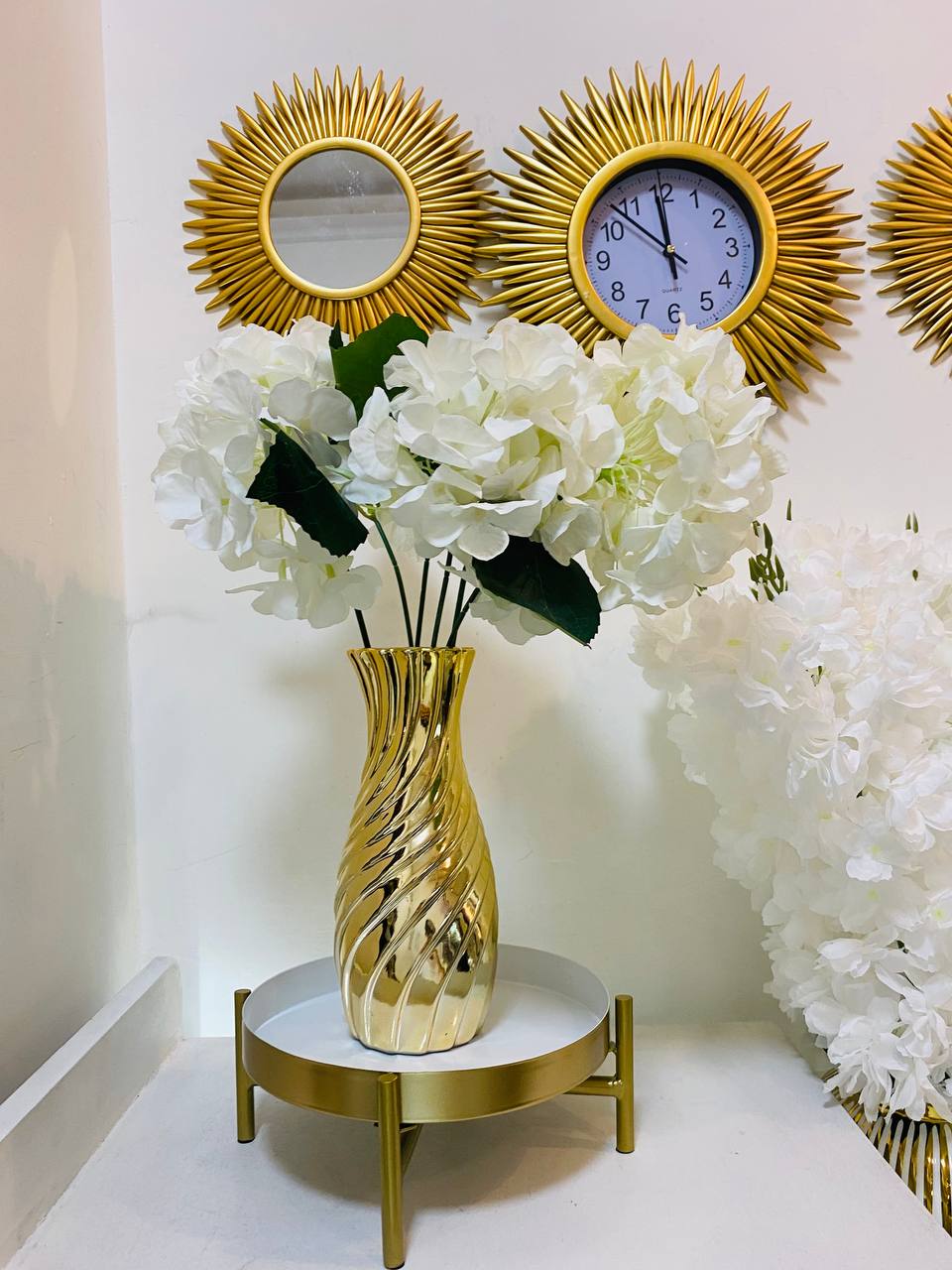 Golden Twist Vase and Flower