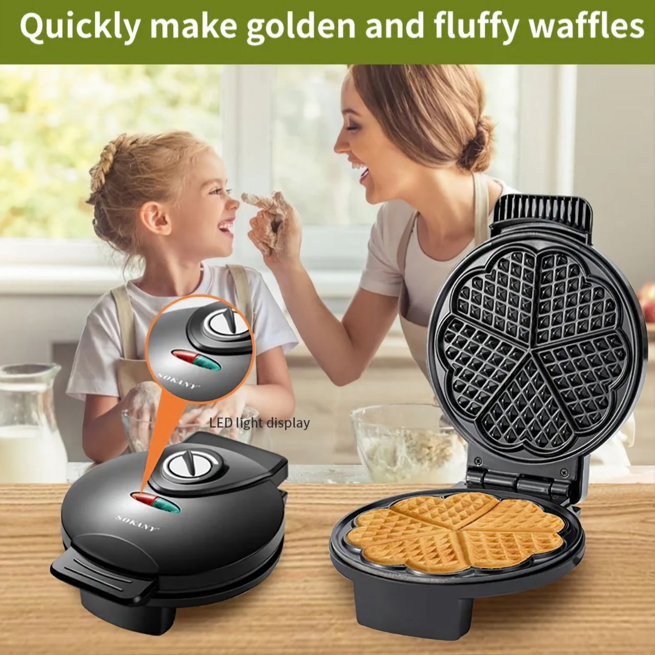 5 Heart Waffle Maker