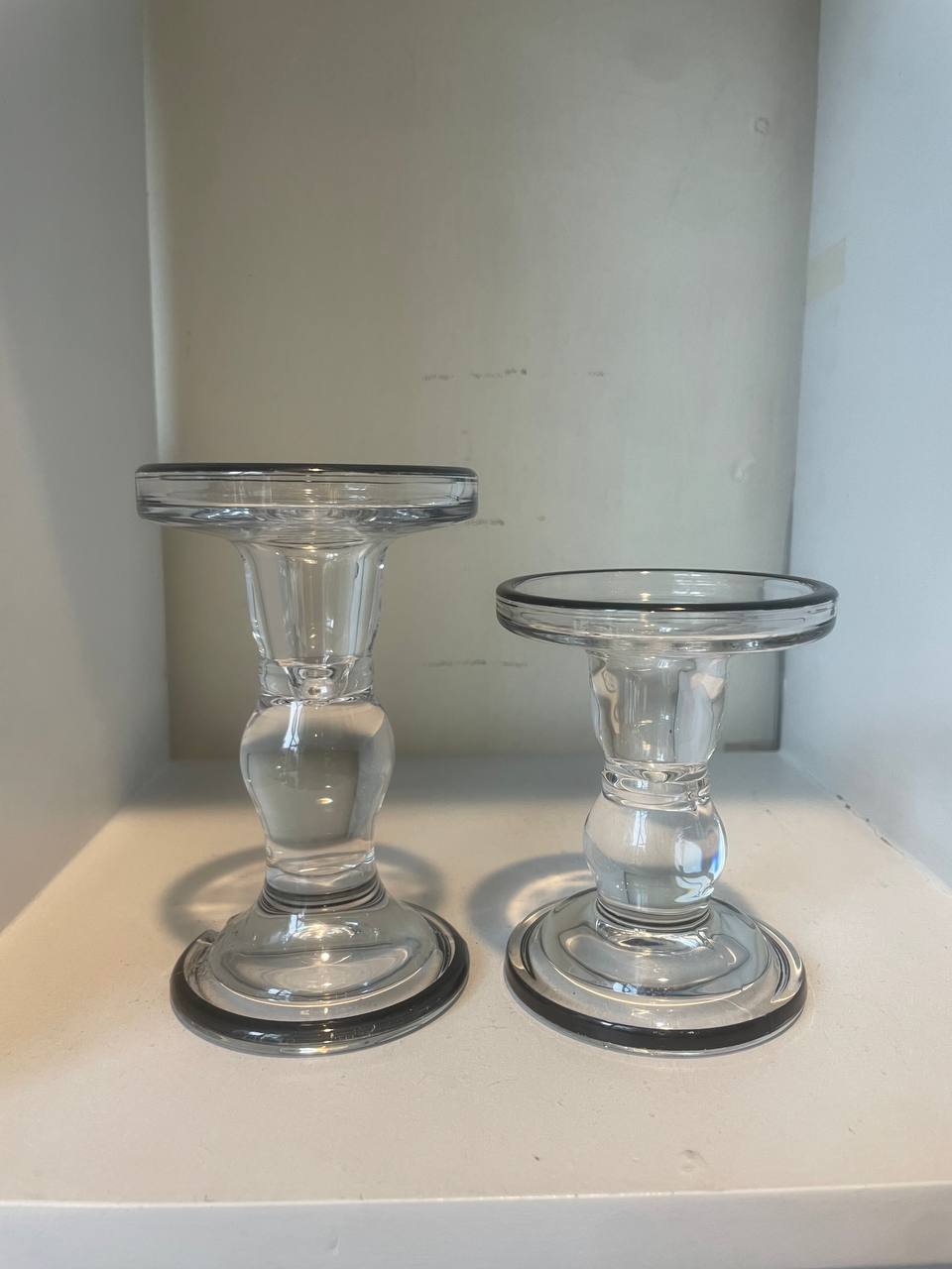 2 set of Crystal Glass Candle Golders