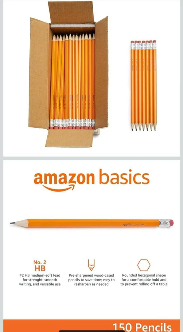 Amazon Basics Wood-Cased 2 Pencils