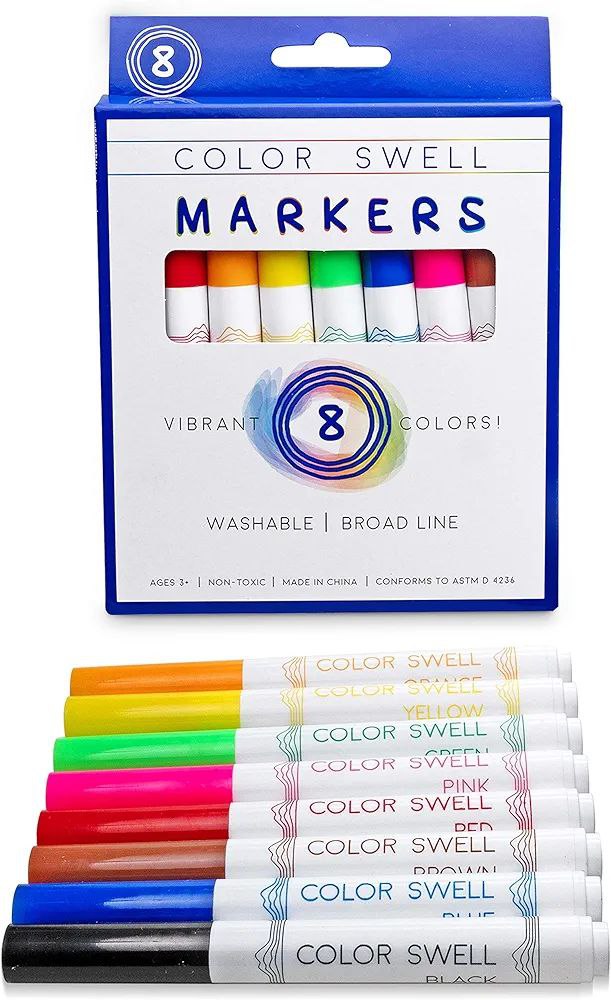 Color Swell Washable Markers With 8 Vibrant