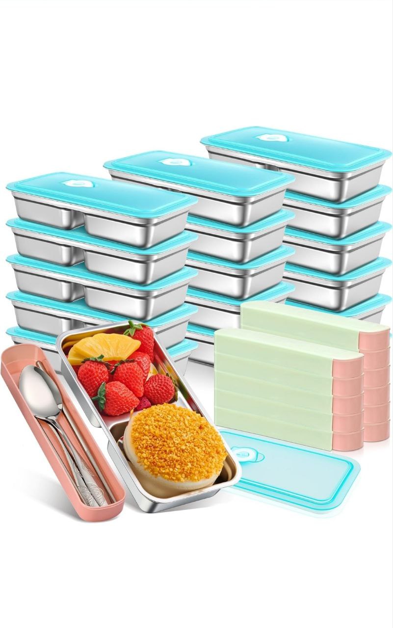 Stainless Steel Bento Boxes with Tableware Set