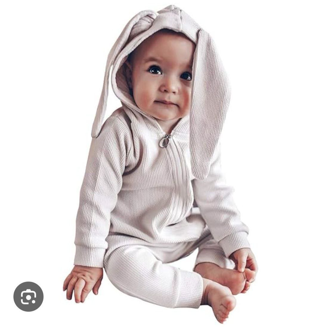 Unisex Winter Rabbit Ear Romper