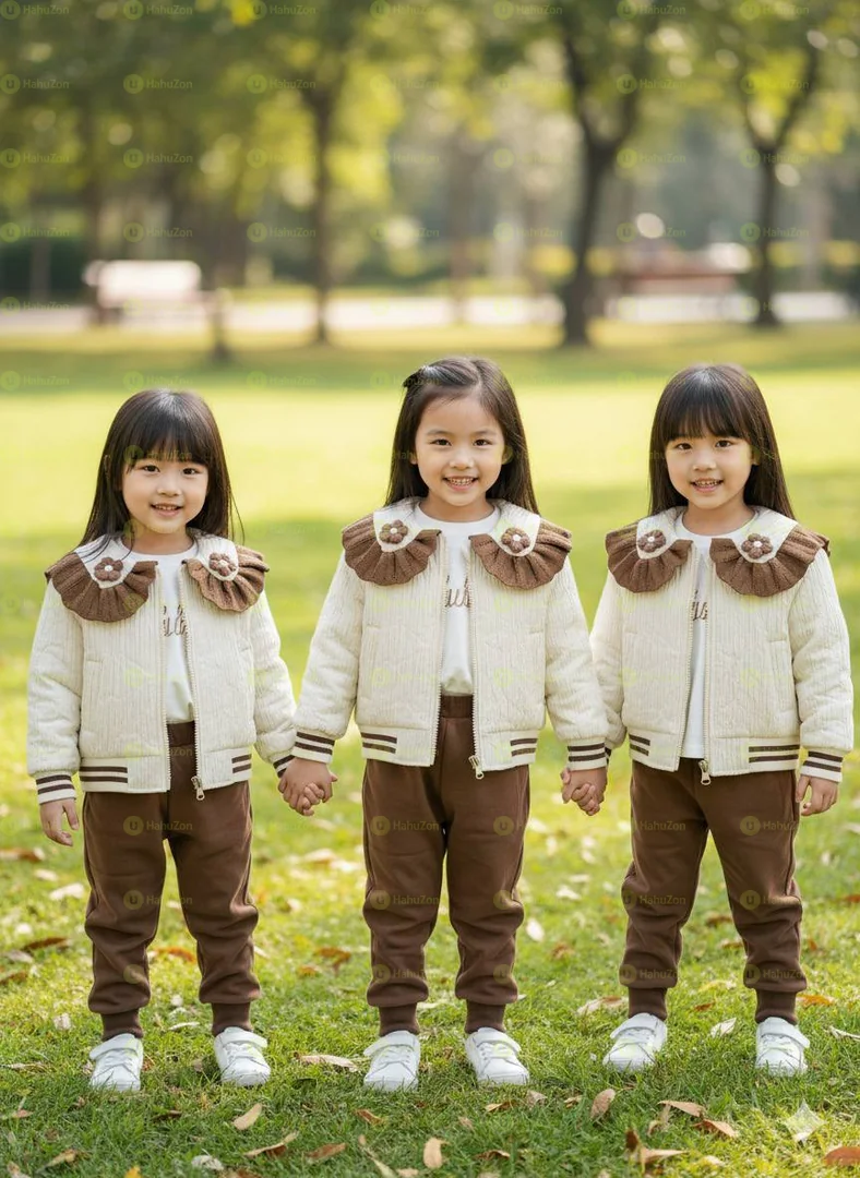 3pcs Cotton Top and Kaky Toousers