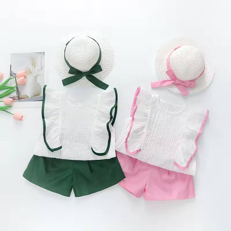 3pcs Complete Top Short and Hat