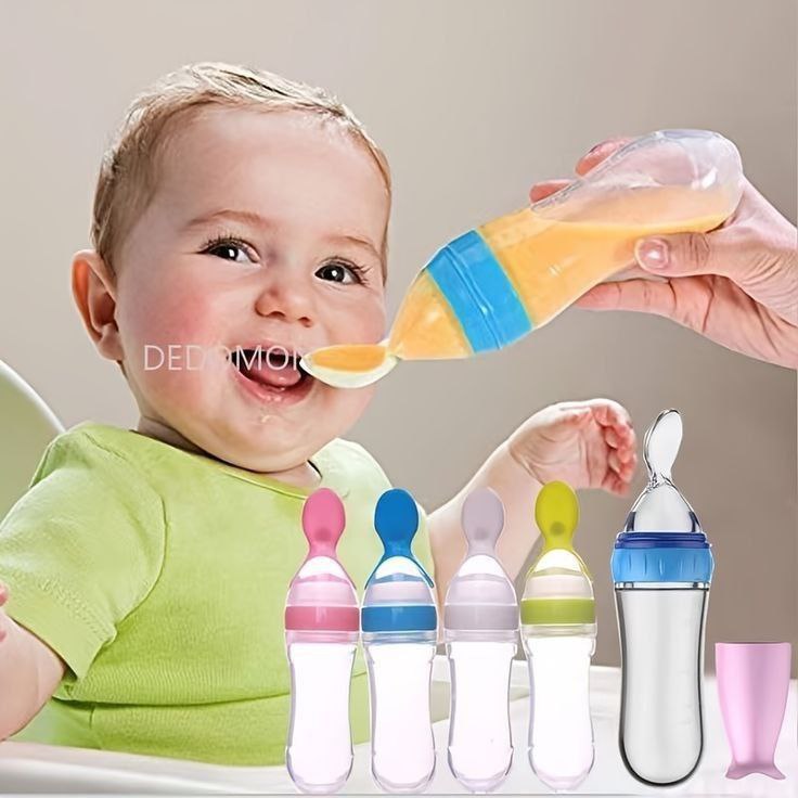 Baby Feeding Bottle Spoon with Container Baby Food Feeder