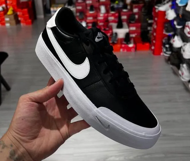 Nike Court Shot White Black Low Top Men's Shoes