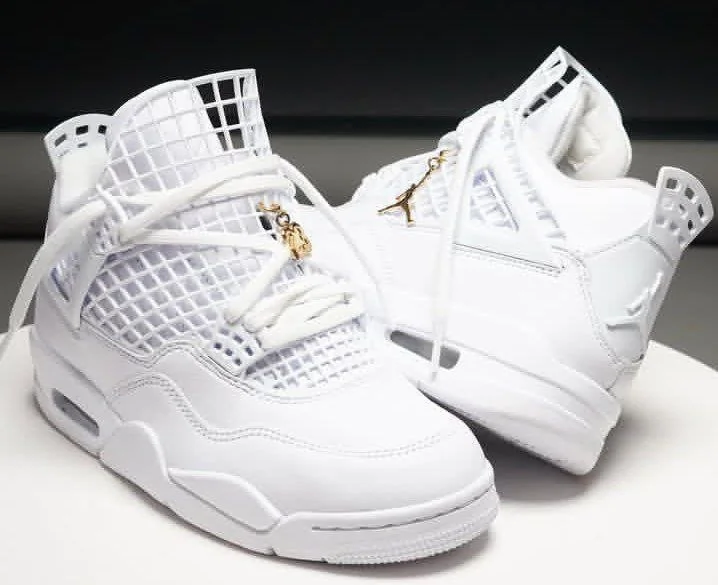 Air Jordan 4 Retro NET Triple White Men's Shoes