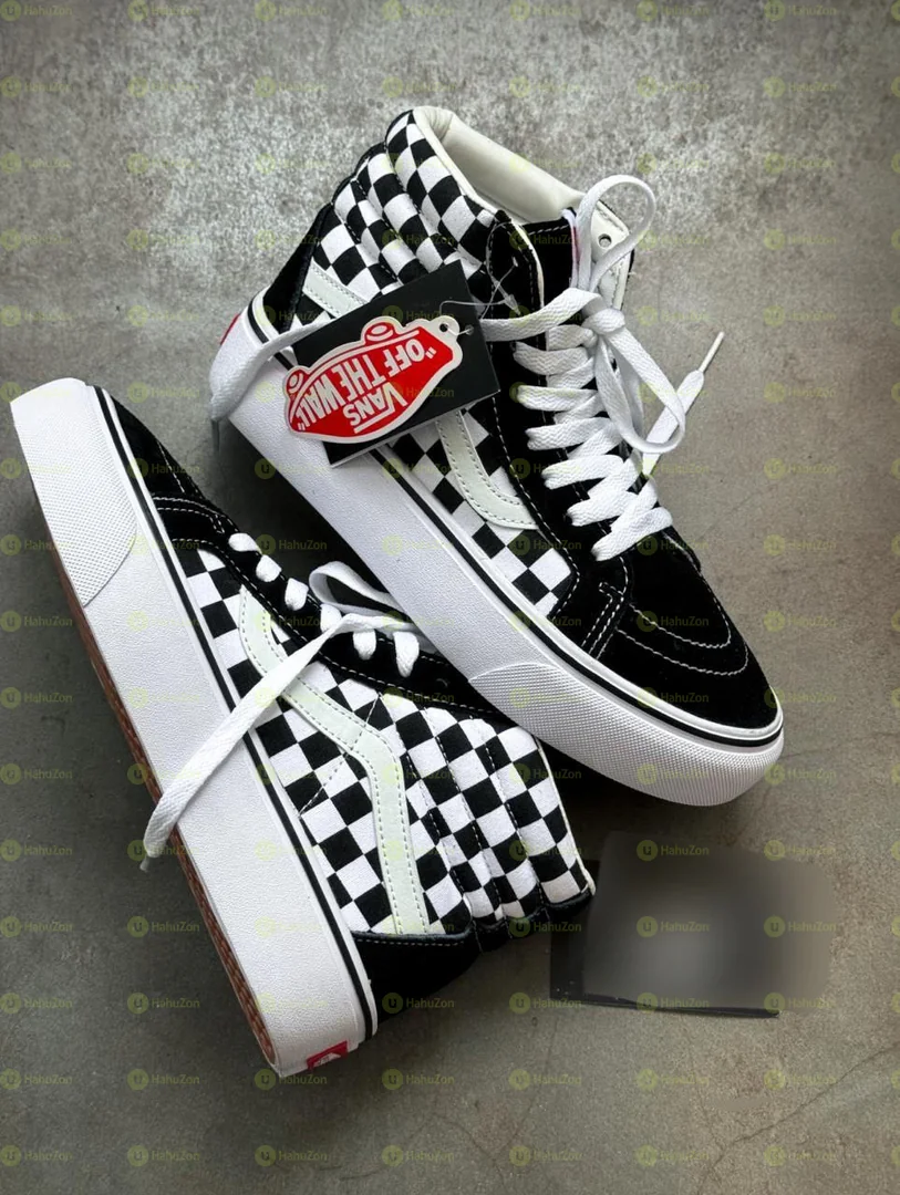 Vans SK8-Hi Platform 2 Checkered Black White Men's Shoes