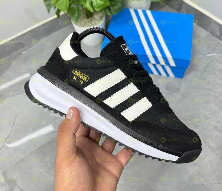 Adidas SL-72 Black White Suede Leather Mens Shoes