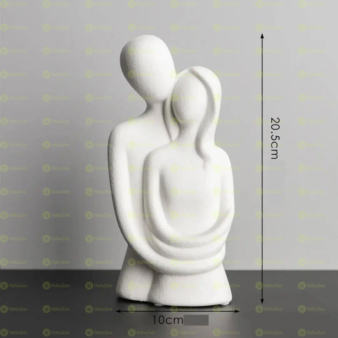 Ceramic Couple Statue Minimalist Sculptur