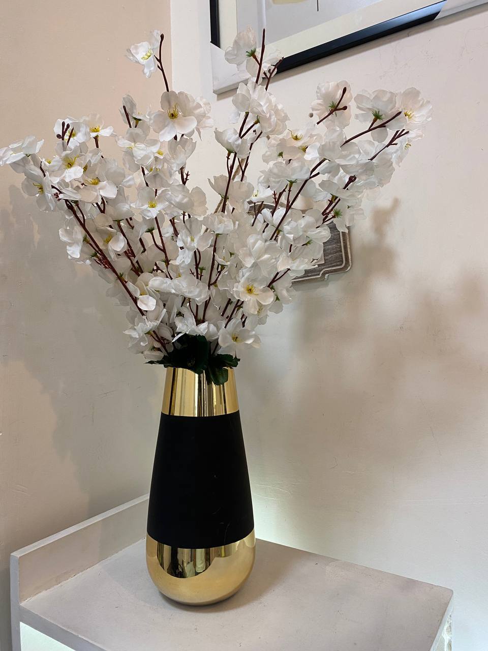 Black and Golden Vase and Flower