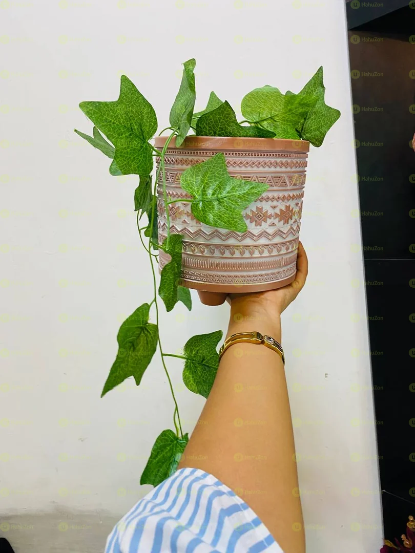 Artificial Heart Shaped Leaf With Patterned Pot