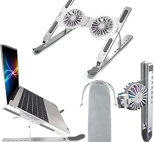 Foldable Laptop Stand With Dual Cooling Fans