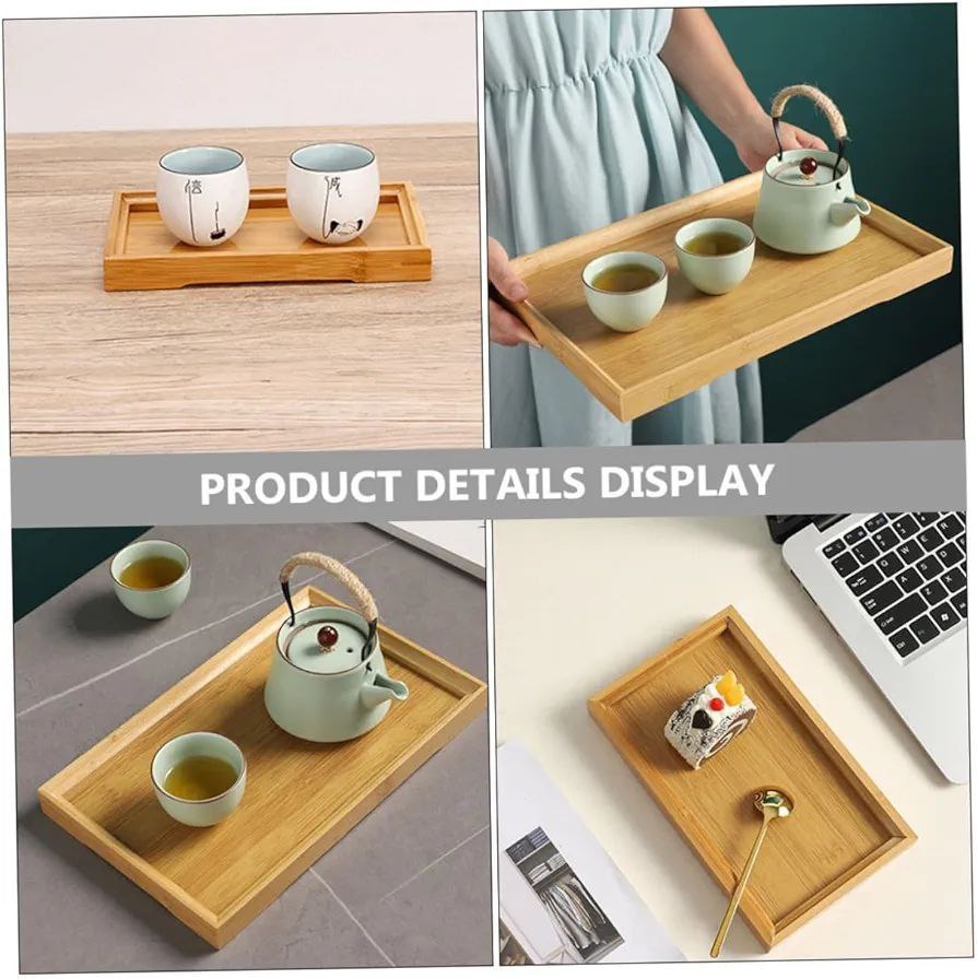 3 Pcs Bamboo Pallet Food Tray