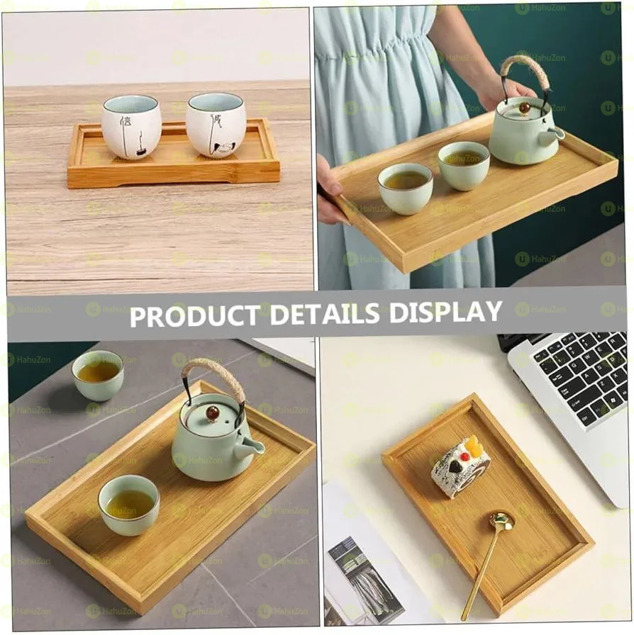 3 Pcs Bamboo Pallet Food Tray