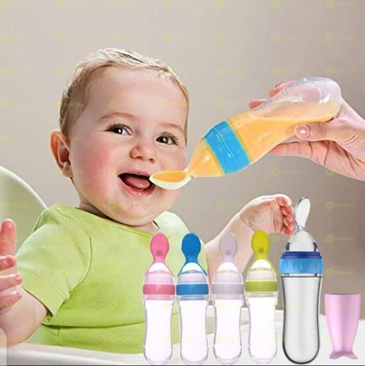 Baby Feeding Bottle Spoon with Container Baby Food Feeder