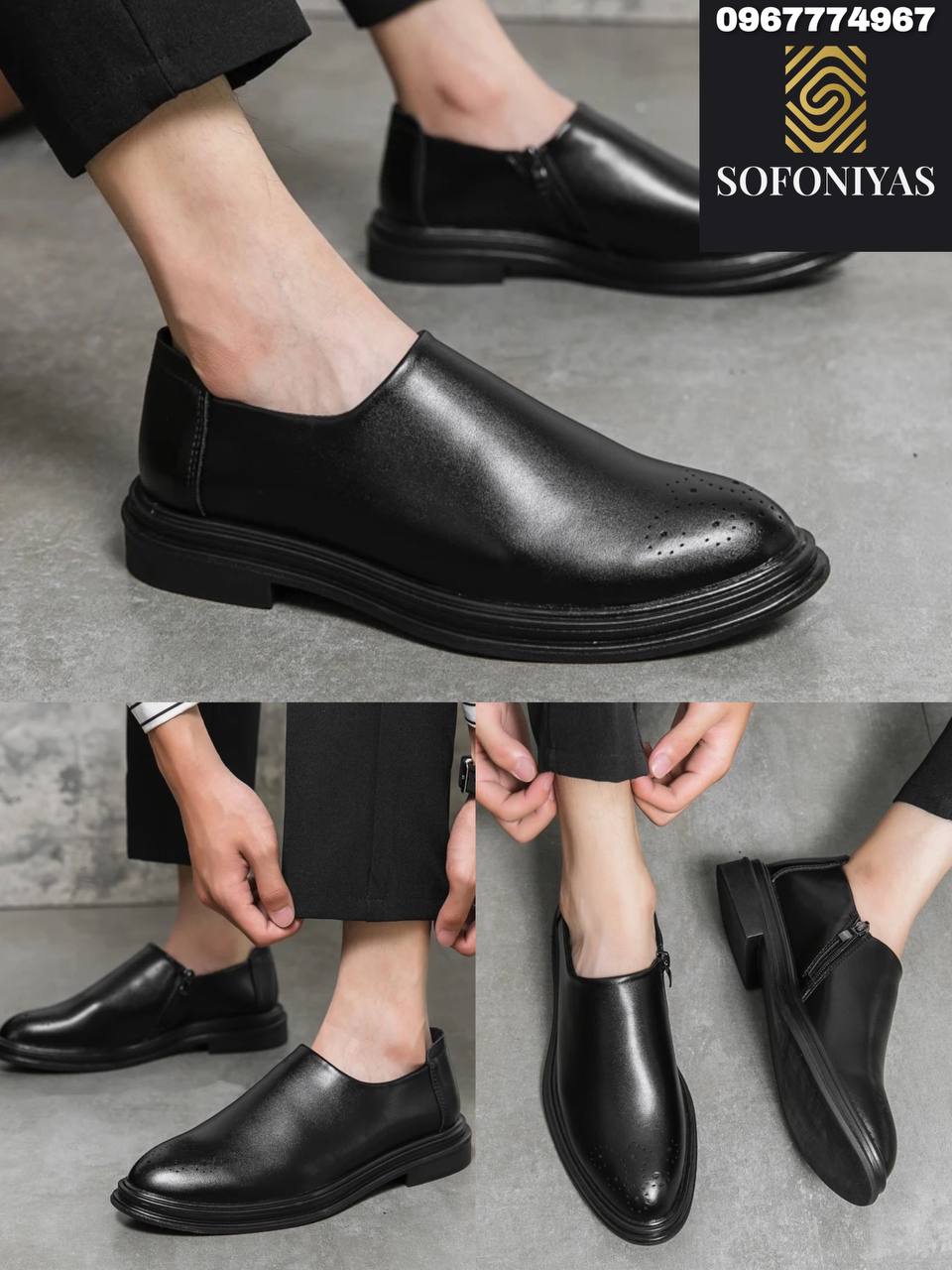 Business Formal Leather Slip On Men's Shoes