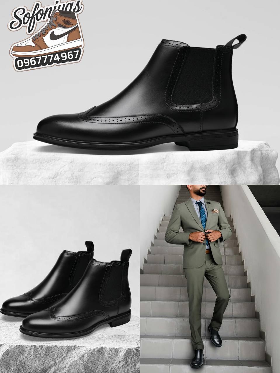 Bonai Chelsea Boots Leather Men's Shoes